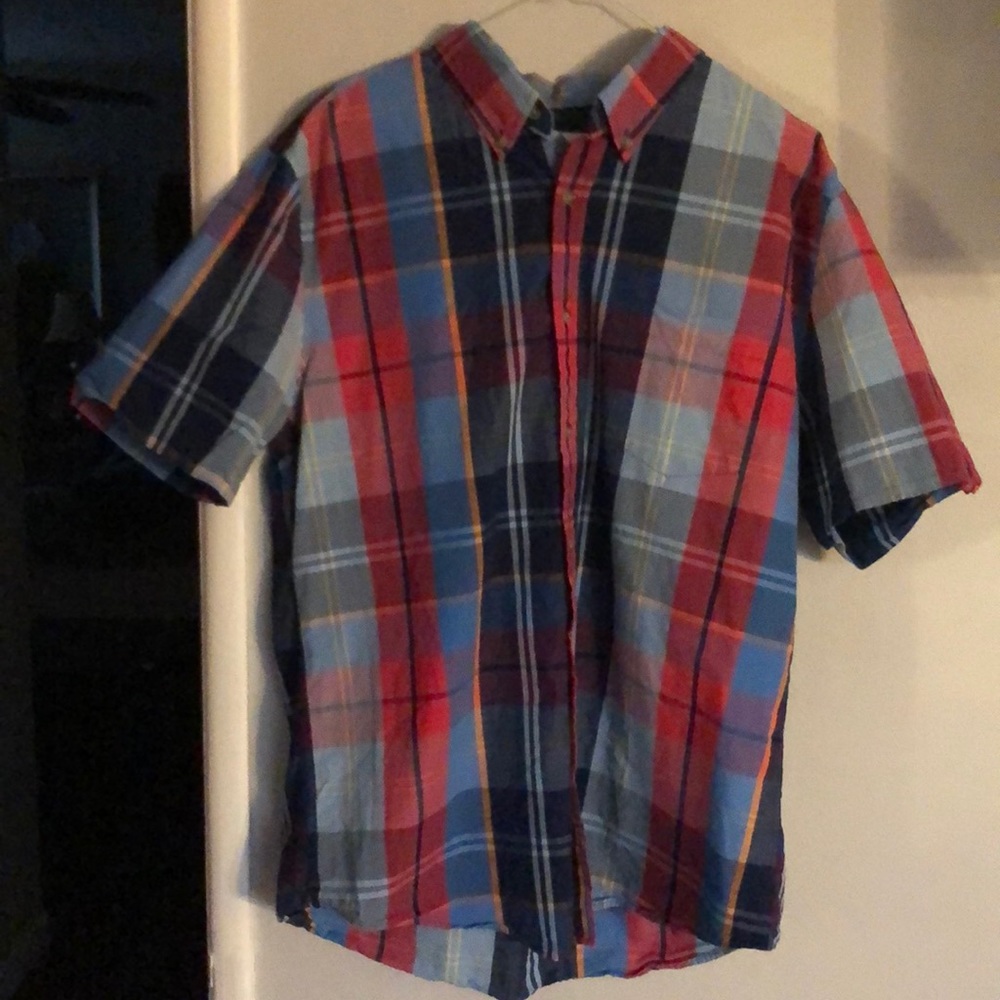 St John's Bay blue shirt w/ red stripes